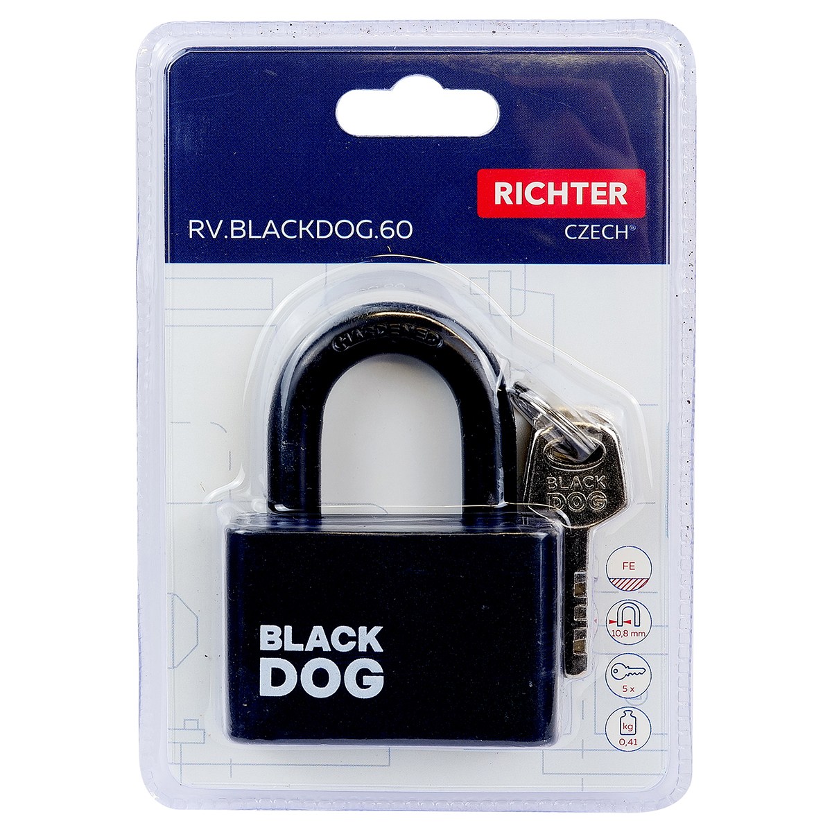 ocelový visací zámek RV.BLACKDOG.60